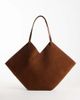 ASOS DESIGN ASOS DESIGN faux suede vase tote bag in dark tan-Brown - 1