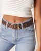 ASOS DESIGN ASOS DESIGN faux suede waist and hip jeans belt in studded chocolate-Brown - 1