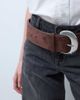 ASOS DESIGN ASOS DESIGN faux suede wide belt with large half moon buckle in chocolate-Brown - 2