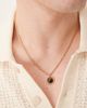 ASOS DESIGN ASOS DESIGN faux tigers eye pendant necklace in gold - 1