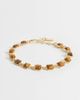 ASOS DESIGN ASOS DESIGN faux tigers eye stone set bracelet in gold - 1