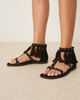 ASOS DESIGN ASOS DESIGN Feather studded fringe flat sandals in black - 1