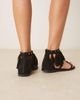 ASOS DESIGN ASOS DESIGN Feather studded fringe flat sandals in black - 3