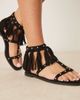 ASOS DESIGN ASOS DESIGN Feather studded fringe flat sandals in black - 4