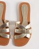 ASOS DESIGN ASOS DESIGN Feature interlocking flat sandals in gold - 1