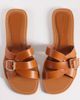 ASOS DESIGN ASOS DESIGN Feature interlocking flat sandals in tan-Brown - 1