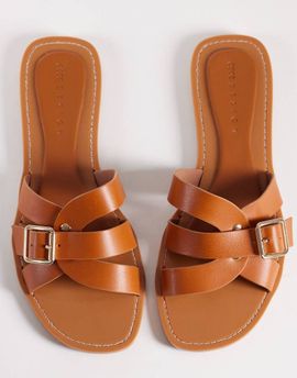 ASOS DESIGN ASOS DESIGN Feature interlocking flat sandals in tan-Brown