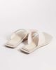 ASOS DESIGN ASOS DESIGN Feline square toe sandals in natural linen-Neutral - 4