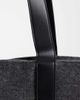 ASOS DESIGN ASOS DESIGN felt tote bag with faux leather straps in gray - 3