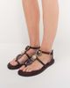 ASOS DESIGN ASOS DESIGN Fenella flat sandals with oversized stone detailing in chocolate-Black - 1
