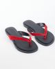 ASOS DESIGN ASOS DESIGN Fenna leather flip flops in black and red-Multi - 1