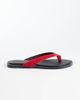 ASOS DESIGN ASOS DESIGN Fenna leather flip flops in black and red-Multi - 2
