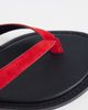 ASOS DESIGN ASOS DESIGN Fenna leather flip flops in black and red-Multi - 3