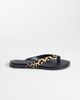 ASOS DESIGN ASOS DESIGN Fenna premium leather flip flops in leopard hair on real leather-Multi - 2