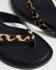 ASOS DESIGN ASOS DESIGN Fenna premium leather flip flops in leopard hair on real leather-Multi - 3