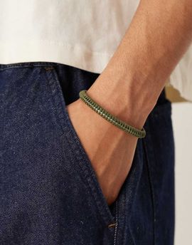 ASOS DESIGN ASOS DESIGN festival fabric bangle in khaki green