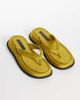ASOS DESIGN ASOS DESIGN Filia toe thong flatform sandals in chartreuse satin-Yellow - 1
