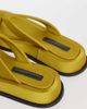 ASOS DESIGN ASOS DESIGN Filia toe thong flatform sandals in chartreuse satin-Yellow - 4