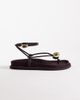 ASOS DESIGN ASOS DESIGN Filippa braided flip flop sandals with ball detail in chocolate suedette-Brown - 1
