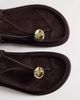 ASOS DESIGN ASOS DESIGN Filippa braided flip flop sandals with ball detail in chocolate suedette-Brown - 4