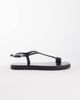 ASOS DESIGN ASOS DESIGN Filomena premium whipstitch skinny toe loop sandals in black leather - 2