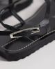 ASOS DESIGN ASOS DESIGN Filomena premium whipstitch skinny toe loop sandals in black leather - 3