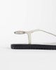 ASOS DESIGN ASOS DESIGN Filomena premium whipstitch skinny toe loop sandals in white leather - 4