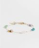 ASOS DESIGN ASOS DESIGN fine chain bracelet with multi-colored semi-precious chippings in gold tone - 1