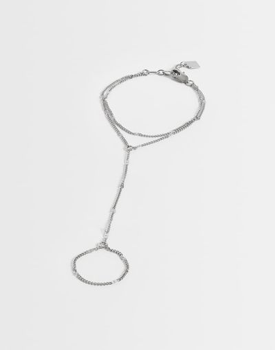 ASOS DESIGN ASOS DESIGN fine hand chain in silver tone