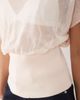 ASOS DESIGN ASOS DESIGN fine knit sheer cinched top in ecru-White - 3