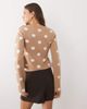ASOS DESIGN ASOS DESIGN fine knit slash neck sweater in ecru polka dot-Multi - 3