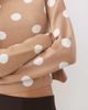 ASOS DESIGN ASOS DESIGN fine knit slash neck sweater in ecru polka dot-Multi - 4