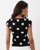ASOS DESIGN ASOS DESIGN fine knit slash neck top in black polka dot print-Multi - 4