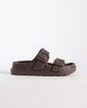 ASOS DESIGN ASOS DESIGN Finn double buckle slides in chocolate-Brown - 1