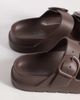 ASOS DESIGN ASOS DESIGN Finn double buckle slides in chocolate-Brown - 3