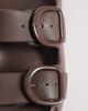 ASOS DESIGN ASOS DESIGN Finn double buckle slides in chocolate-Brown - 4