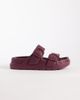 ASOS DESIGN ASOS DESIGN Finn flatform double buckle slides in burgundy-Red - 1