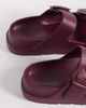 ASOS DESIGN ASOS DESIGN Finn flatform double buckle slides in burgundy-Red - 3