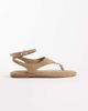 ASOS DESIGN ASOS DESIGN Finsbury toe post sandals with ankle strap in taupe-Neutral - 1