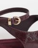 ASOS DESIGN ASOS DESIGN Finsbury toe post sandals with ankle straps in burgundy-Black - 2