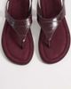ASOS DESIGN ASOS DESIGN Finsbury toe post sandals with ankle straps in burgundy-Black - 3