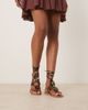 ASOS DESIGN ASOS DESIGN Fiona tortoise trim tie leg flat sandals in black - 3