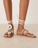 ASOS DESIGN ASOS DESIGN Fiona trim tie leg flat sandals in white - 1