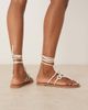 ASOS DESIGN ASOS DESIGN Fiona trim tie leg flat sandals in white - 4