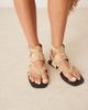 ASOS DESIGN ASOS DESIGN Fiorella gladiator flat sandals in sand-Blonde - 4