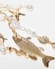 ASOS DESIGN ASOS DESIGN fish & faux shell bag charm in gold-Multi - 2