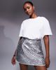 ASOS DESIGN ASOS DESIGN fish scale sequin mini skirt-Silver - 3