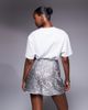 ASOS DESIGN ASOS DESIGN fish scale sequin mini skirt-Silver - 4