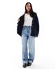 ASOS DESIGN ASOS DESIGN fisherman rib boyfriend cardigan in navy - 2