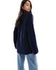 ASOS DESIGN ASOS DESIGN fisherman rib boyfriend cardigan in navy - 4